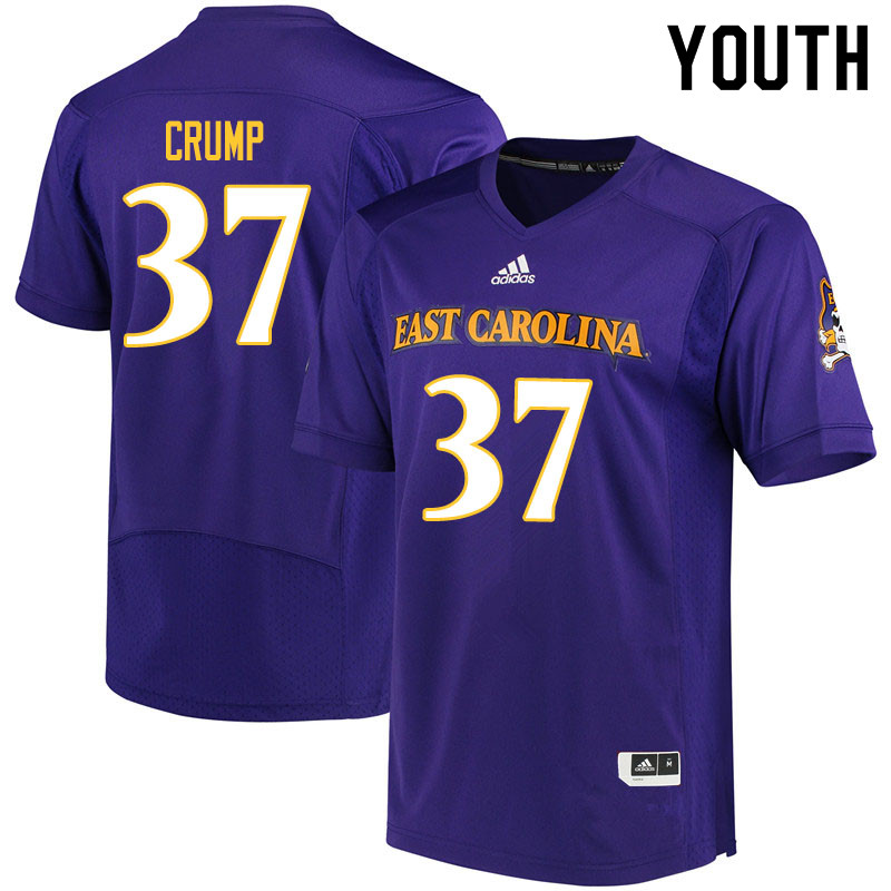 Youth #37 C.J. Crump ECU Pirates College Football Jerseys Sale-Purple